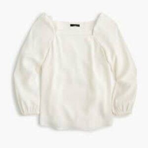 J.Crew Square-Neck Long-Sleeve Top in 365 Crepe – Size 14 - 0011